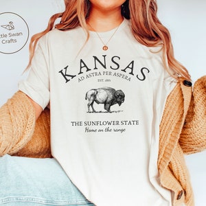 Kansas Shirt, Sunflower State Buffalo T-shirt, Unisex