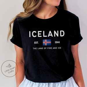 Chemise Islande, T-shirt drapeau islandais, unisexe