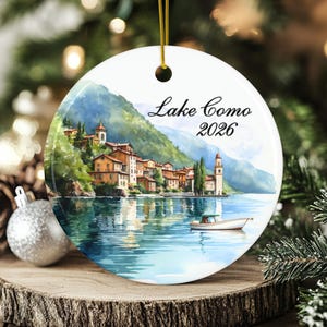 Lake Como Ornament, 2026 Italy Christmas Ceramic Ornament