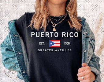 Puerto Rico-skjorta, Puerto Ricas flagga-t-shirt, unisex