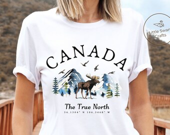 Camisa de Canadá, camiseta de alces de las montañas canadienses, unisex