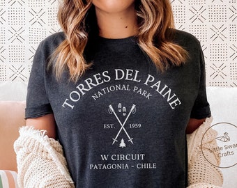 Torres del Paine Shirt, W Circuit Trek Tee, Chile Patagonia Hiking T-shirt, Unisex