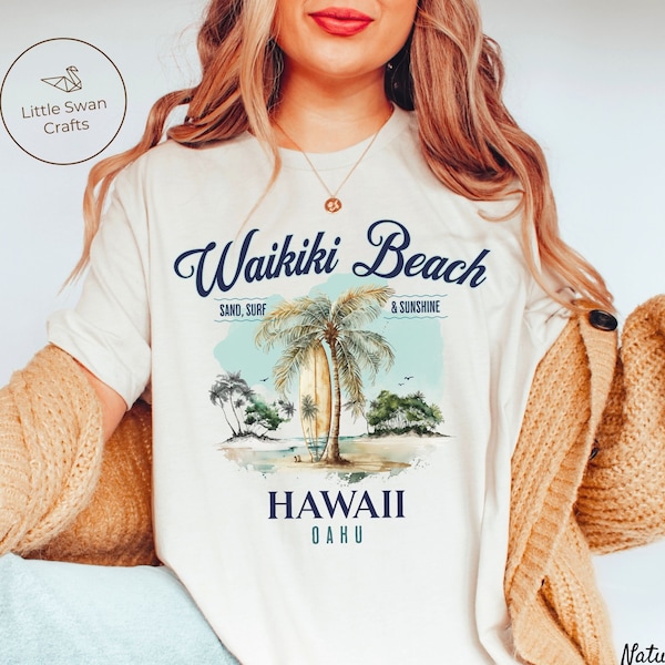 Waikiki Beach Shirt, Oahu Hawaii Surfing T-shirt, Unisex