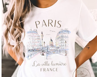 Chemise Paris, T-shirt Montmartre, Vêtements français, France T-shirt doux et confortable - Unisexe