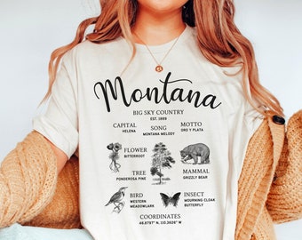 Montana Shirt, MT State Symbols Tee, Soft and Comfortable T-shirt, Unisex