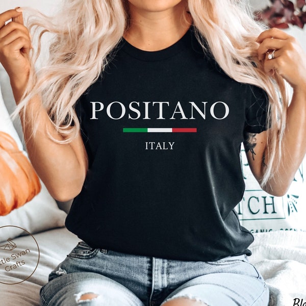 Positano Shirt, Amalfi Coast Italy, Italian Flag Tee, Soft and Comfortable T-shirt