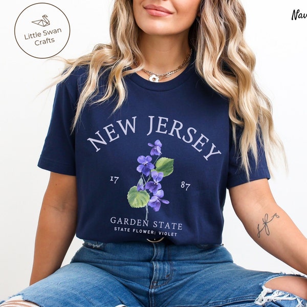 New Jersey Shirt, Garden State Violet Flower T-shirt, Unisex