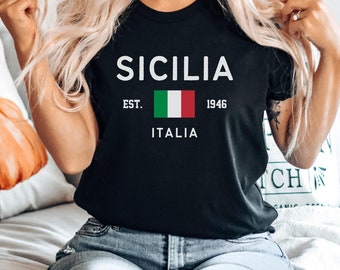 Sicily Shirt, Italy Sicilia, Italian Flag T-shirt, Unisex