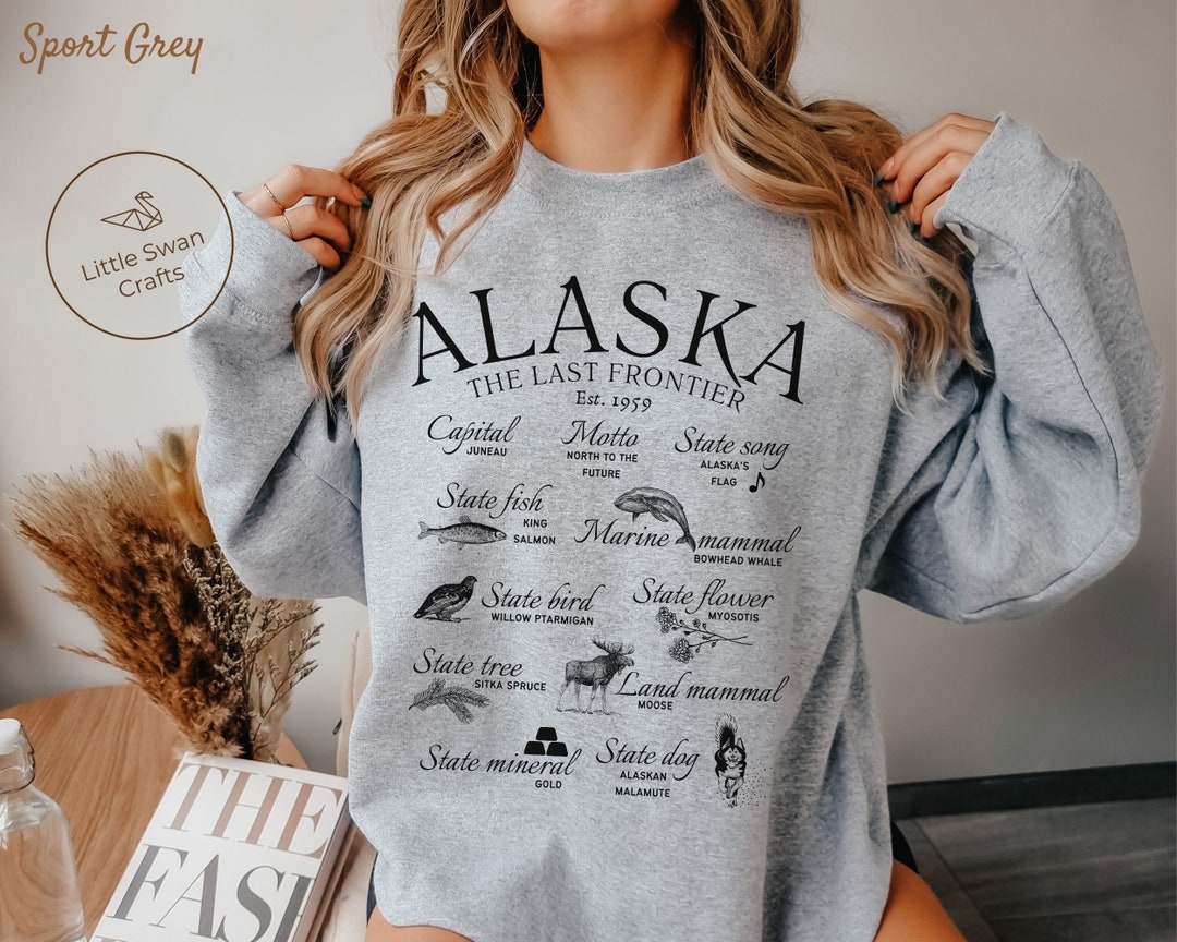 Alaska State Sweatshirt, Unisex Soft and Comfortable Crewneck Pullover ...