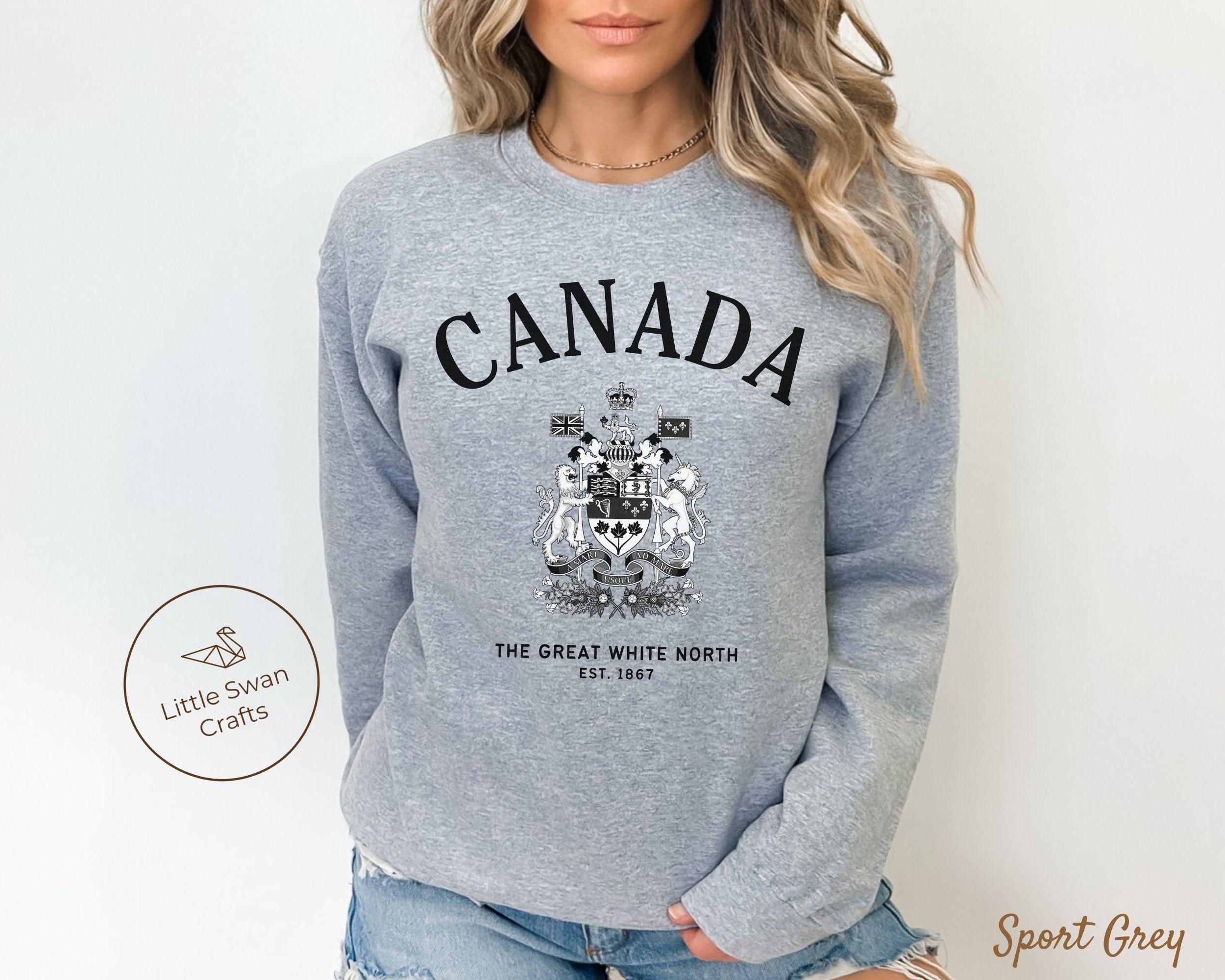 Canada Sweatshirt Canadian Crewneck Pullover Unisex Etsy Australia