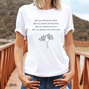 Maglietta con preghiera Metta, maglietta con amorevole gentilezza, maglietta "Che tu possa essere in pace", unisex immagine 2