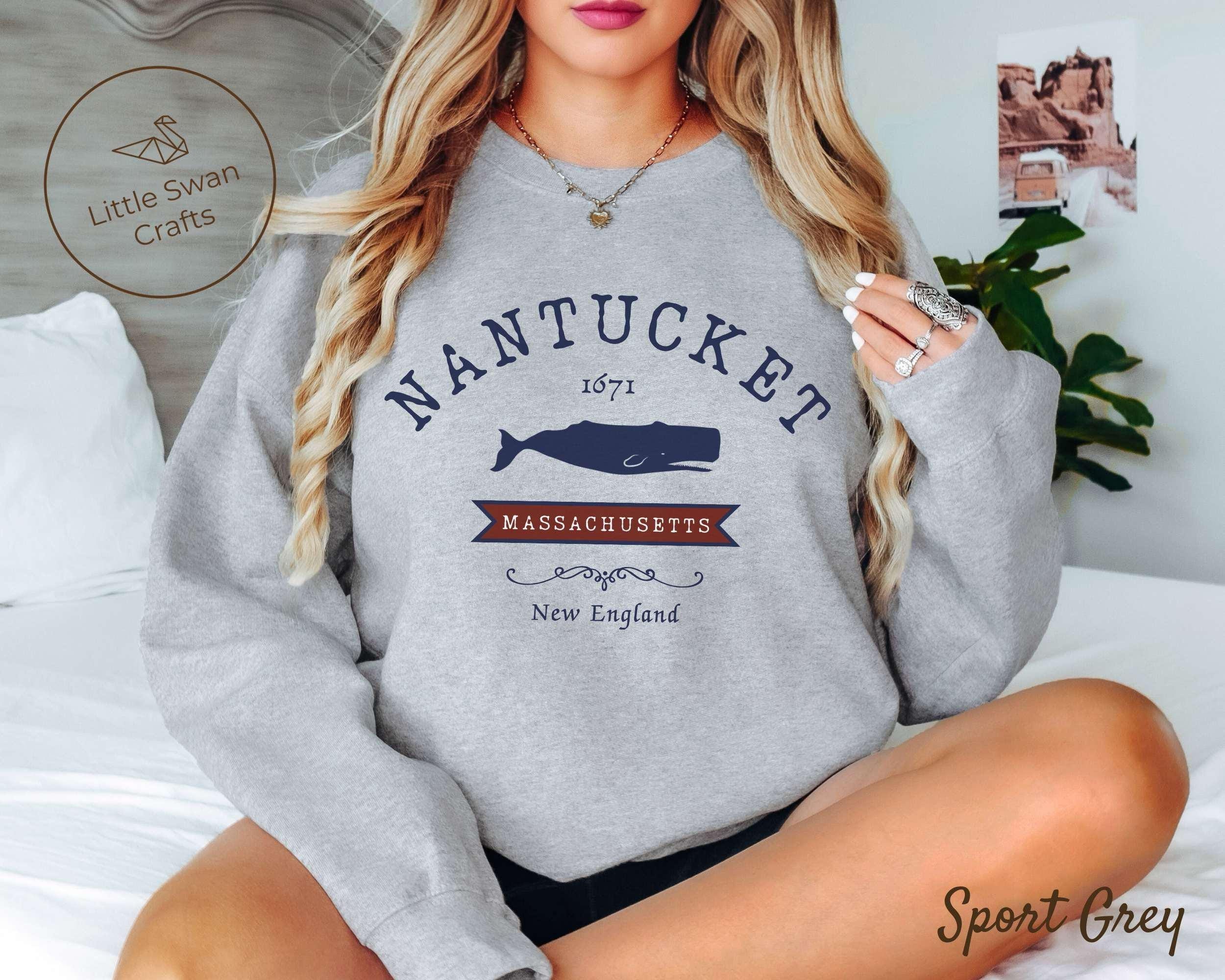 Sudadera Nantucket, jersey de cuello redondo con diseño de ballena, unisex
