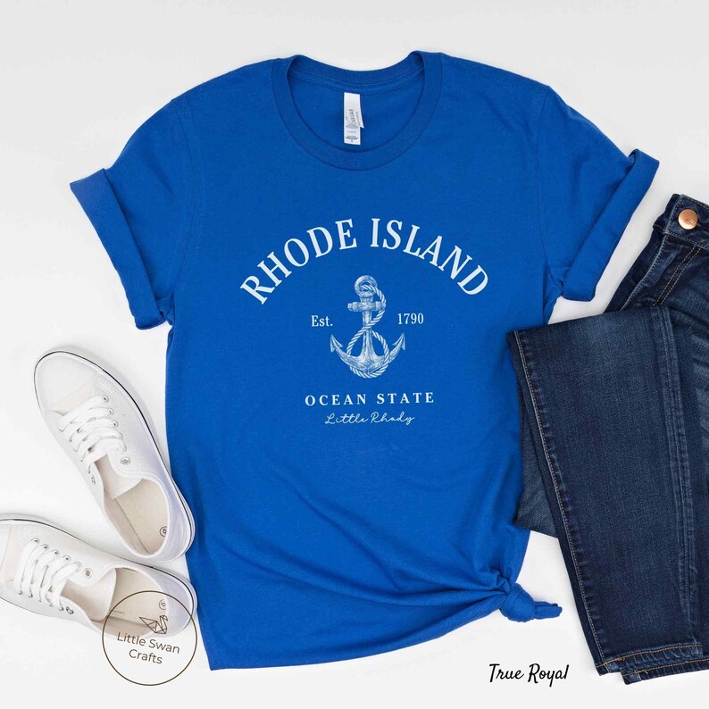 Rhode Island Shirt, Ocean State Little Rhody T-shirt, Unisex True Royal