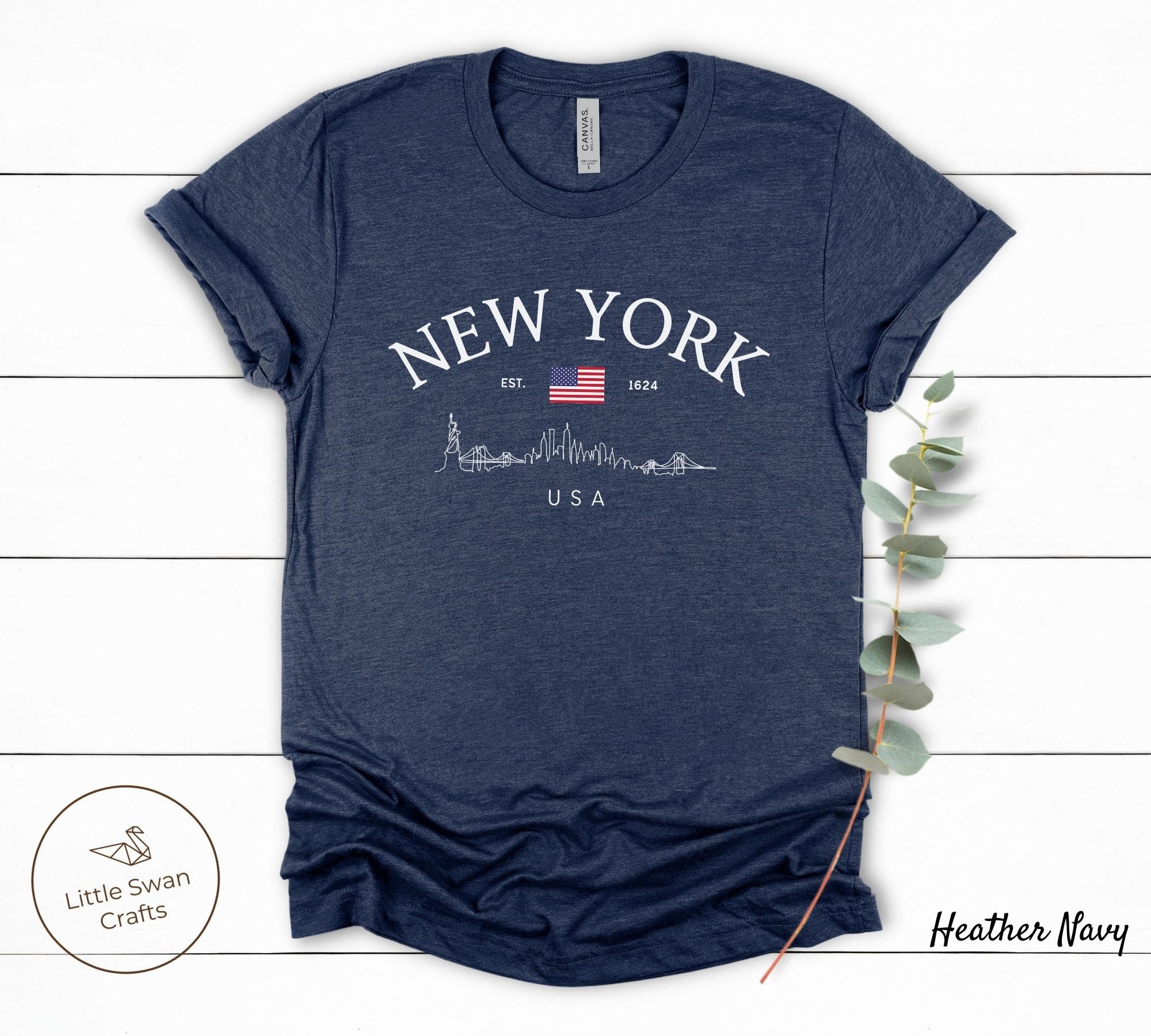 - Unisex Clothes, Shirt, and T- NYC shirt, Skyline New Comfortable Soft Etsy Tee, Flag USA York