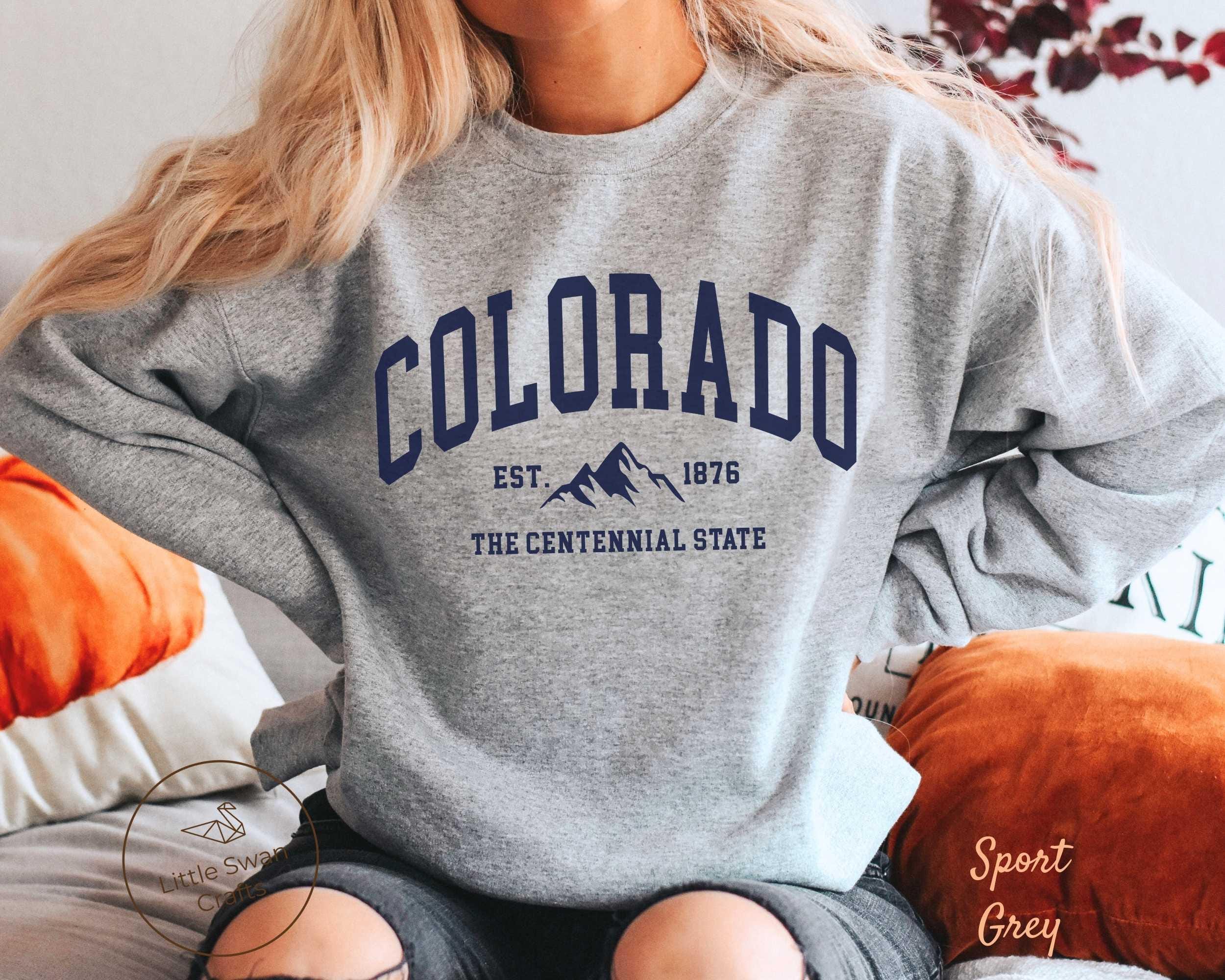 Threadrock Women's Colorado Mountain Hoodie - Cozy Cotton Blend Sweatshirt With Denver State Design (S-2XL)