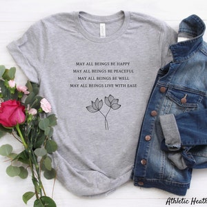 Maglietta con preghiera Metta, maglietta con amorevole gentilezza, maglietta "Che tu possa essere in pace", unisex immagine 5