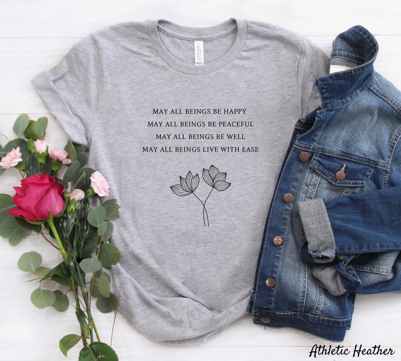 Maglietta con preghiera Metta, maglietta con amorevole gentilezza, maglietta "Che tu possa essere in pace", unisex immagine 5