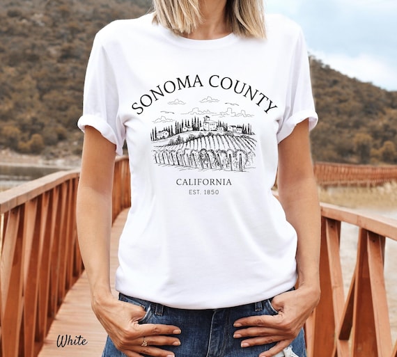 Sonoma County Shirt, California Wineries Tee, Vineyard Clothes