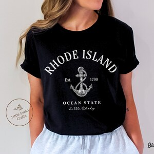 Rhode Island Shirt, Ocean State Little Rhody T-shirt, Unisex Black