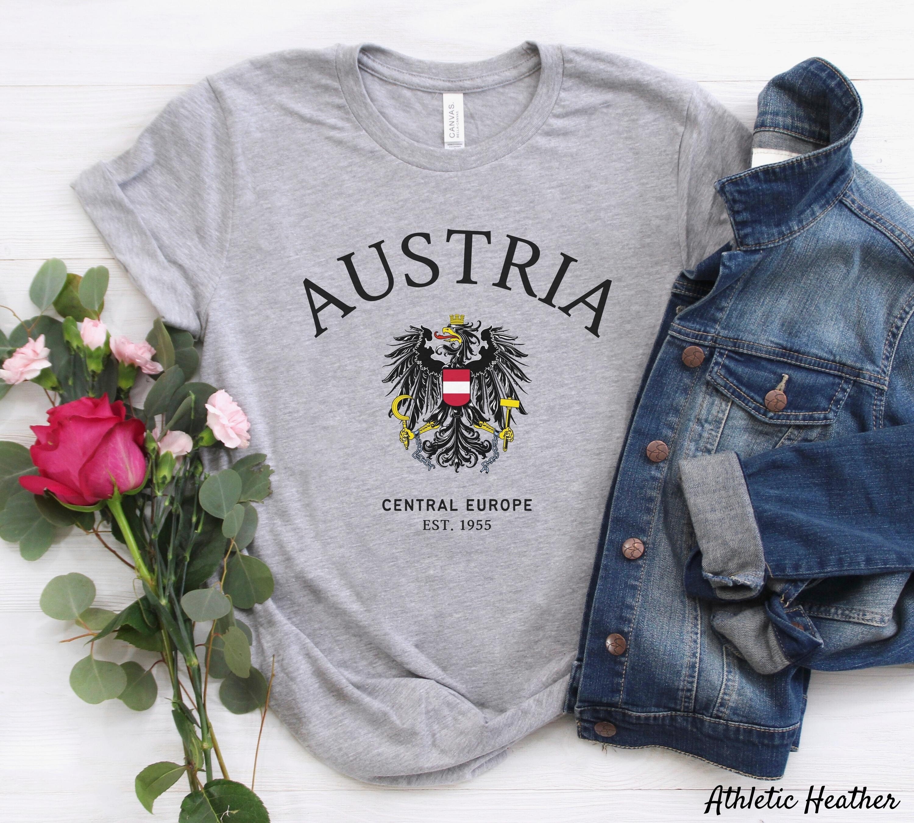 Kiwistar Maglietta Uomo Con Mappa E Scritta Austria | T-Shirt Girocollo In Grafite | Stile Casual E Originale Per L'Estate | Taglie S M L XL XXL - 5