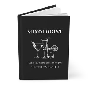 Bartender Notebook Custom Cocktail Recipe Notebook, Bartender's Black Book, Personalized ...