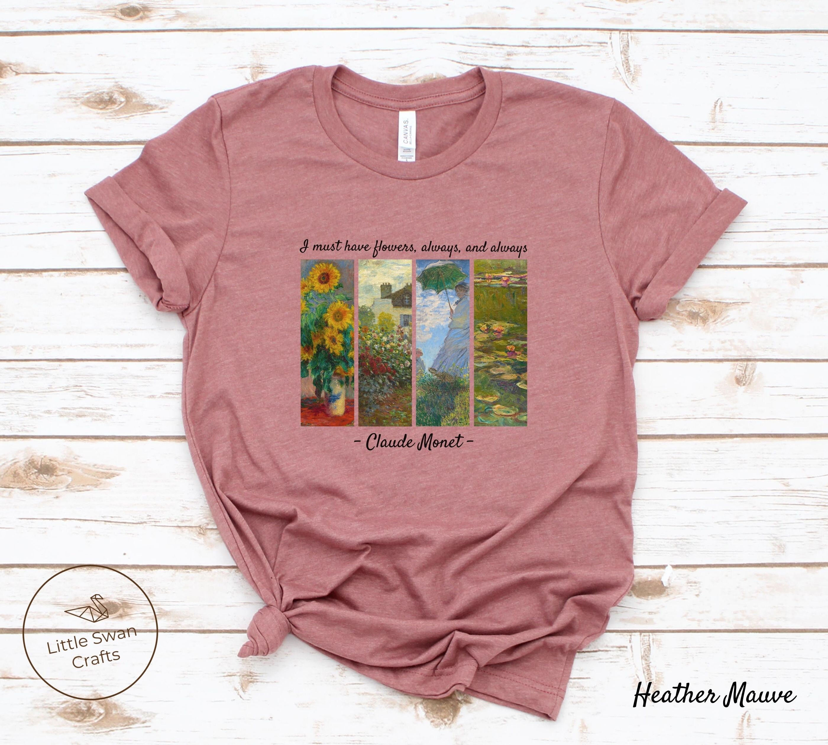 Monet T-shirt, Flower Paintings Water Lilies Sunflower T Monet T-shirt, Flower Paintings Water Lilies Sunflower T