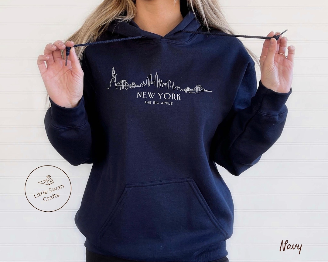 New York City Hoodie, NYC Hooded Sweatshirt, NY Skyline Soft