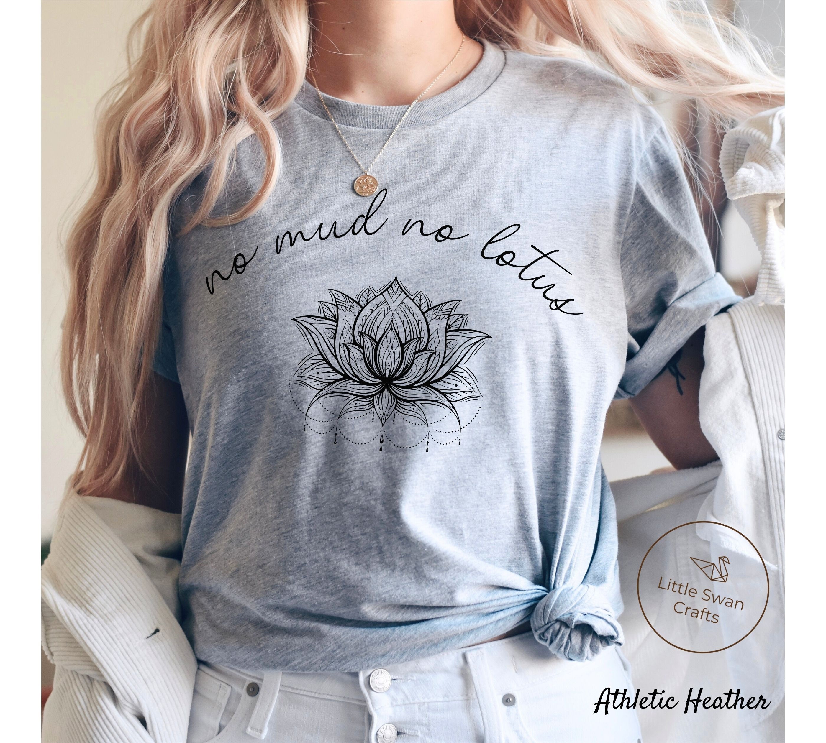 【MUDIDI】Flower inner t-shirt 003 No Mud No Lotus Shirt, Yoga Meditation T-shirt, Unisex - Etsy