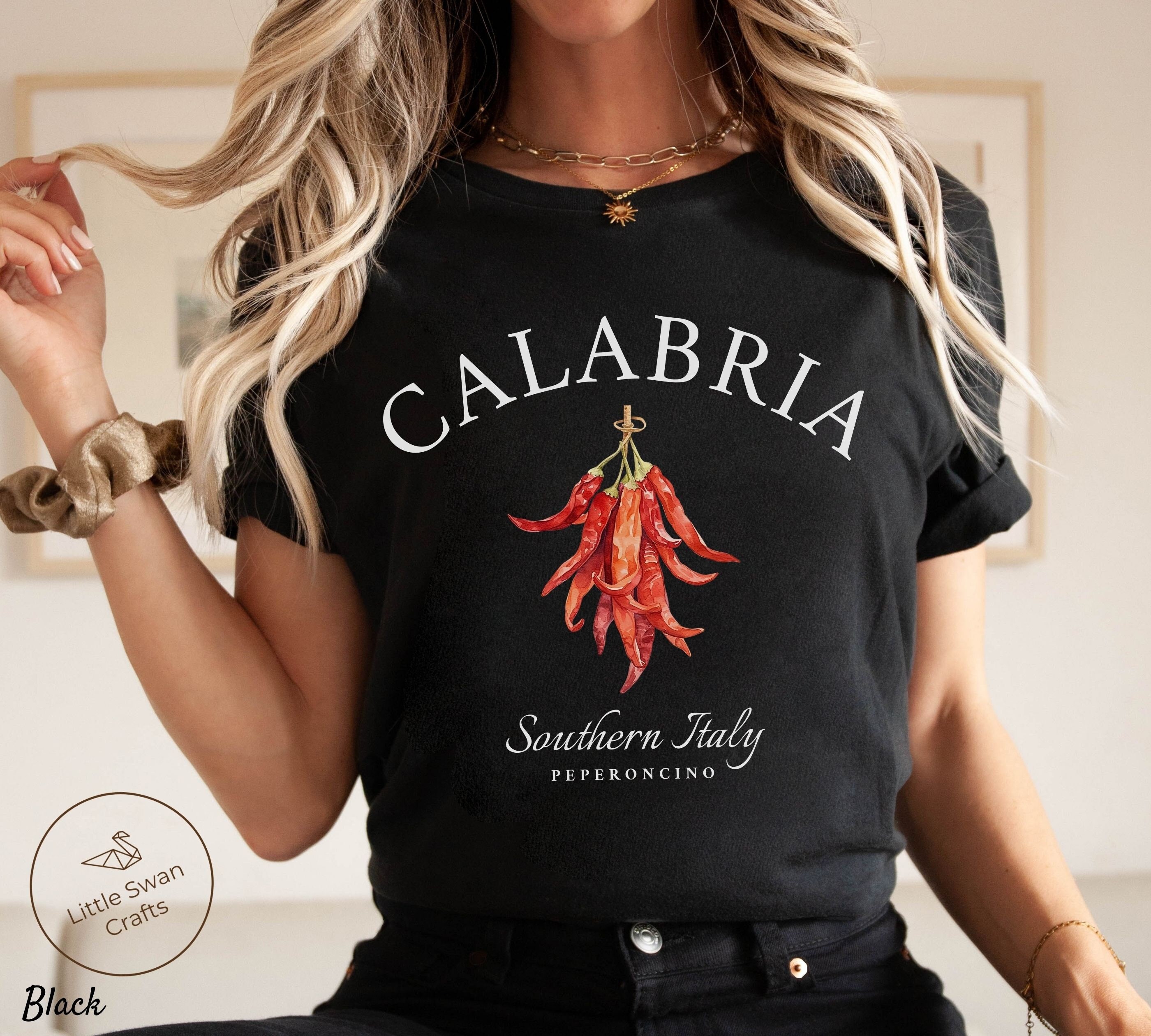 T-Shirt Homme Calabria Italia - Noir - Marque B&C - Neuf Avec étiquettes