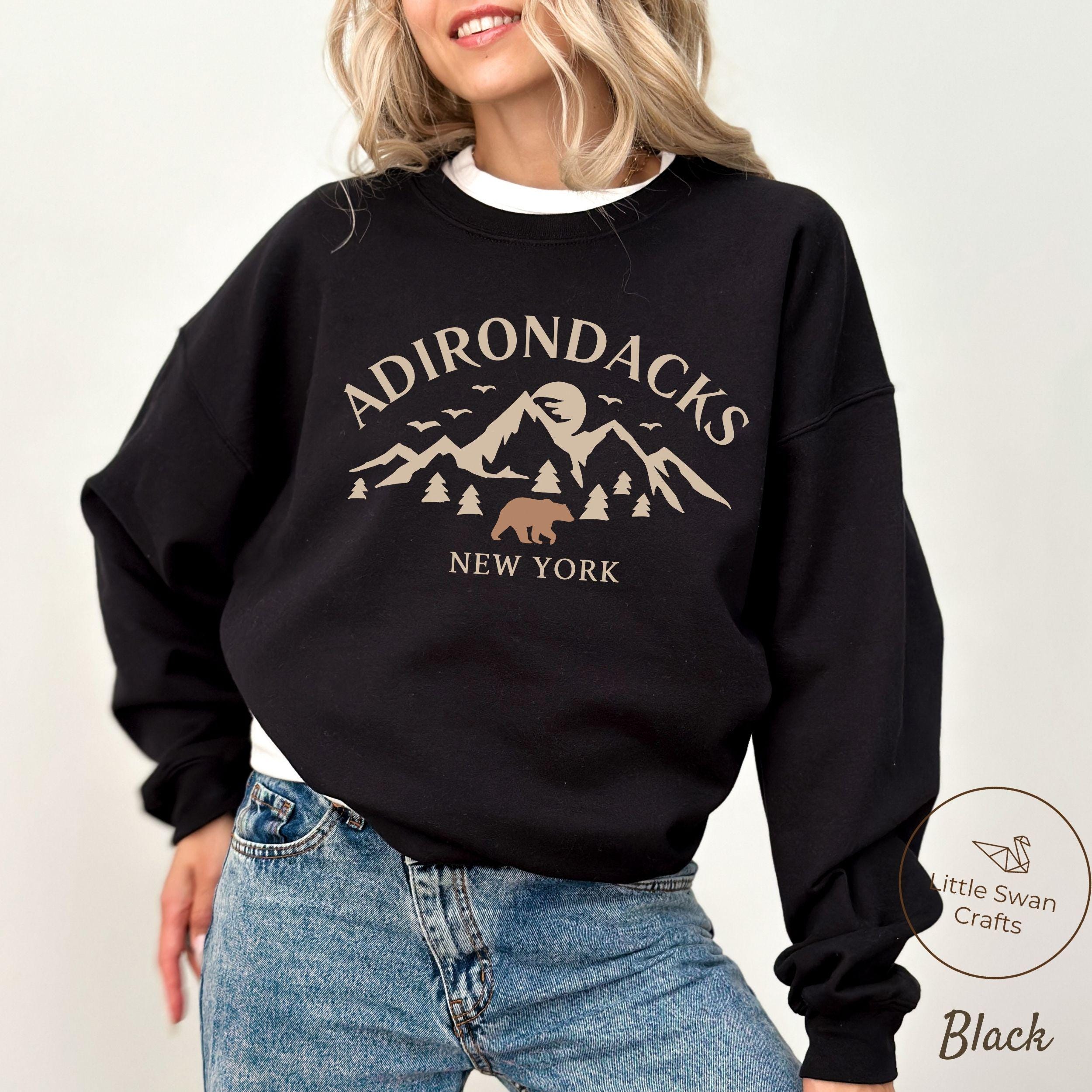 Adirondack Mountains Sweatshirt, ADK Bear Crewneck Pullover, Unisex