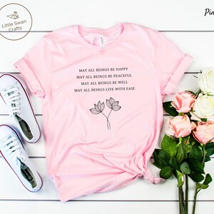 Maglietta con preghiera Metta, maglietta con amorevole gentilezza, maglietta "Che tu possa essere in pace", unisex immagine 4
