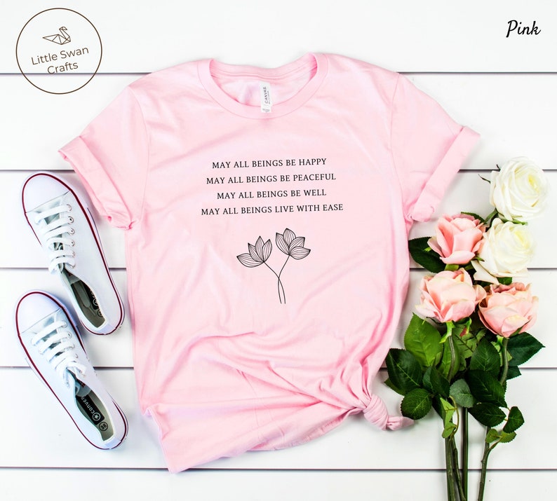 Maglietta con preghiera Metta, maglietta con amorevole gentilezza, maglietta "Che tu possa essere in pace", unisex immagine 4