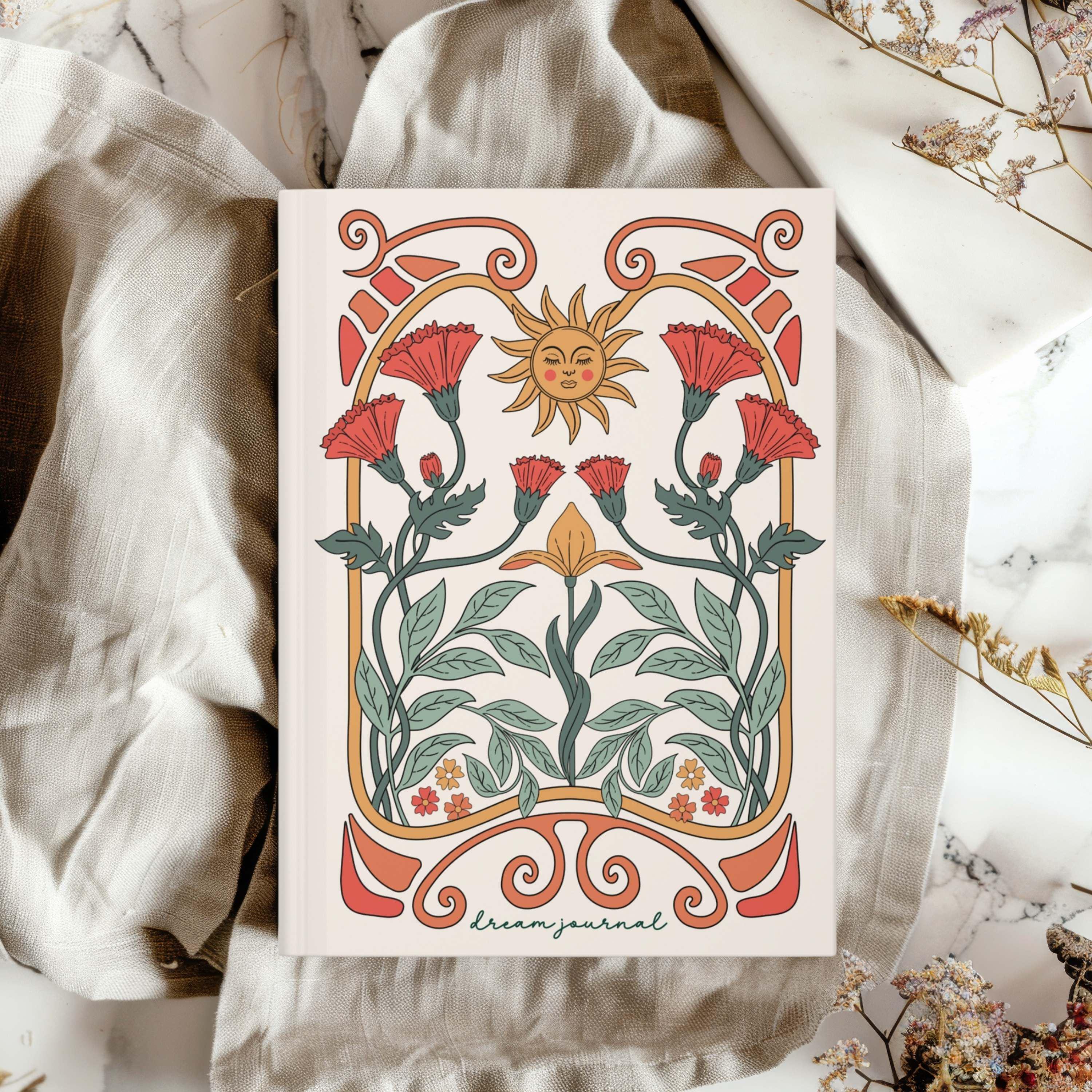 Dream Journal, Celestial Notebook Gift, Boho Sun and Moon Hardcover ...