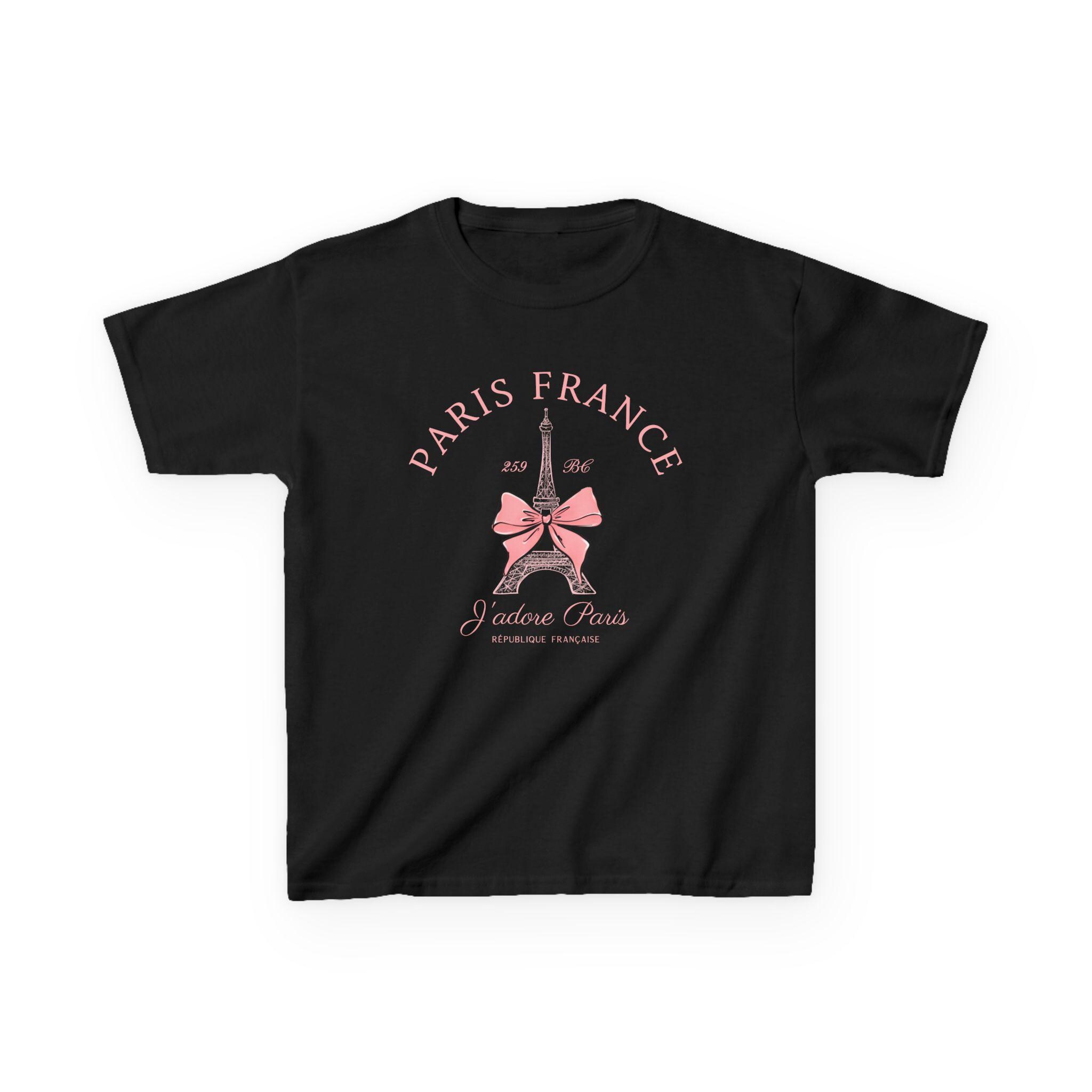 パリキッズシャツ、ユースエッフェル塔ピンクコケットTシャツ - Etsy 日本