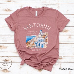 Santorini Shirt, Greek Island, Greece T-shirt, Unisex Heather Mauve