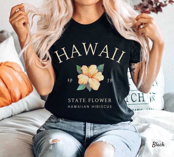 Camisa hawaiana camiseta hawaiana de flores amarillas tropicales unisex