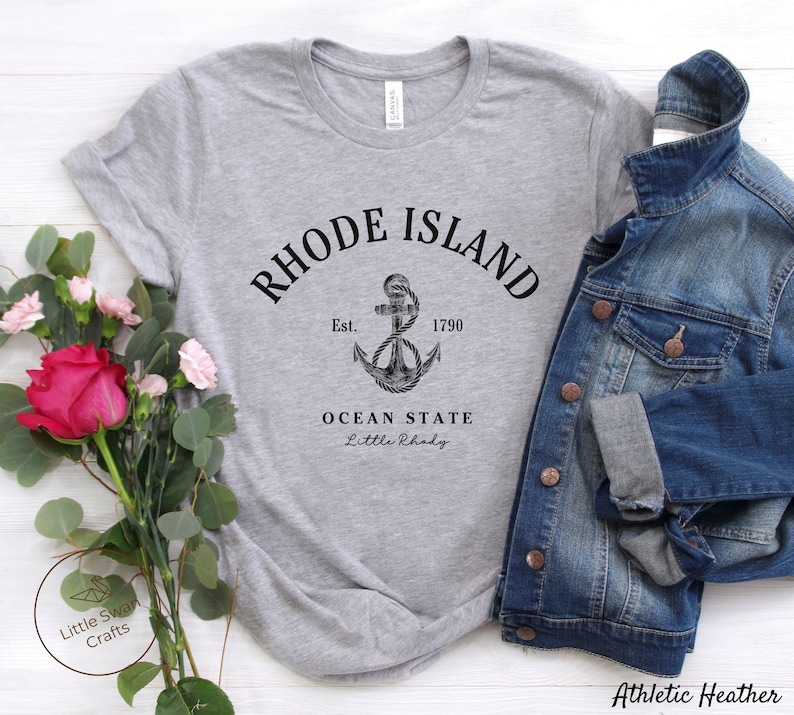 Rhode Island Shirt, Ocean State Little Rhody T-shirt, Unisex Athletic Heather