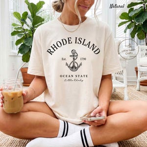 Rhode Island Shirt, Ocean State Little Rhody T-shirt, Unisex Natural