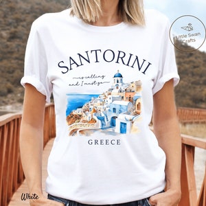 Santorini Shirt, Greek Island, Greece T-shirt, Unisex White
