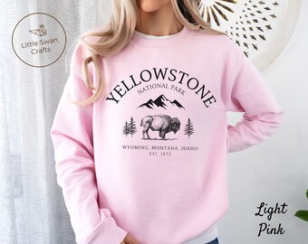 Parc national de Yellowstone, sweat-shirt bison vintage, col