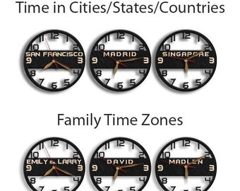 Time Zone Clock Etsy