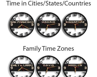 Time Zone Clock Etsy