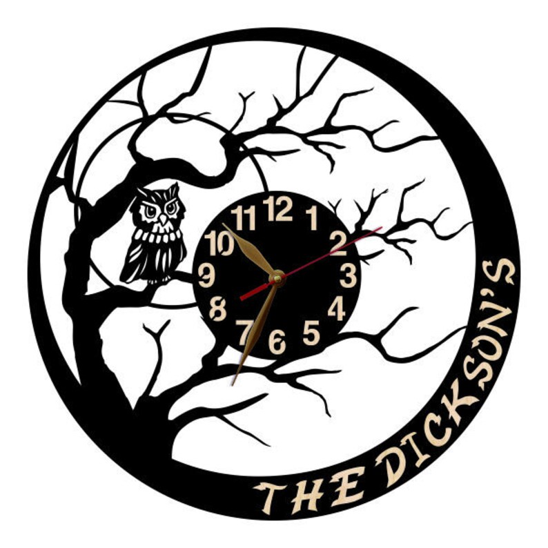 Wall Clock Owl, Non-ticking LARGE 12-18inch, Birds, Animals, Wall Art Decor, Gift image 2