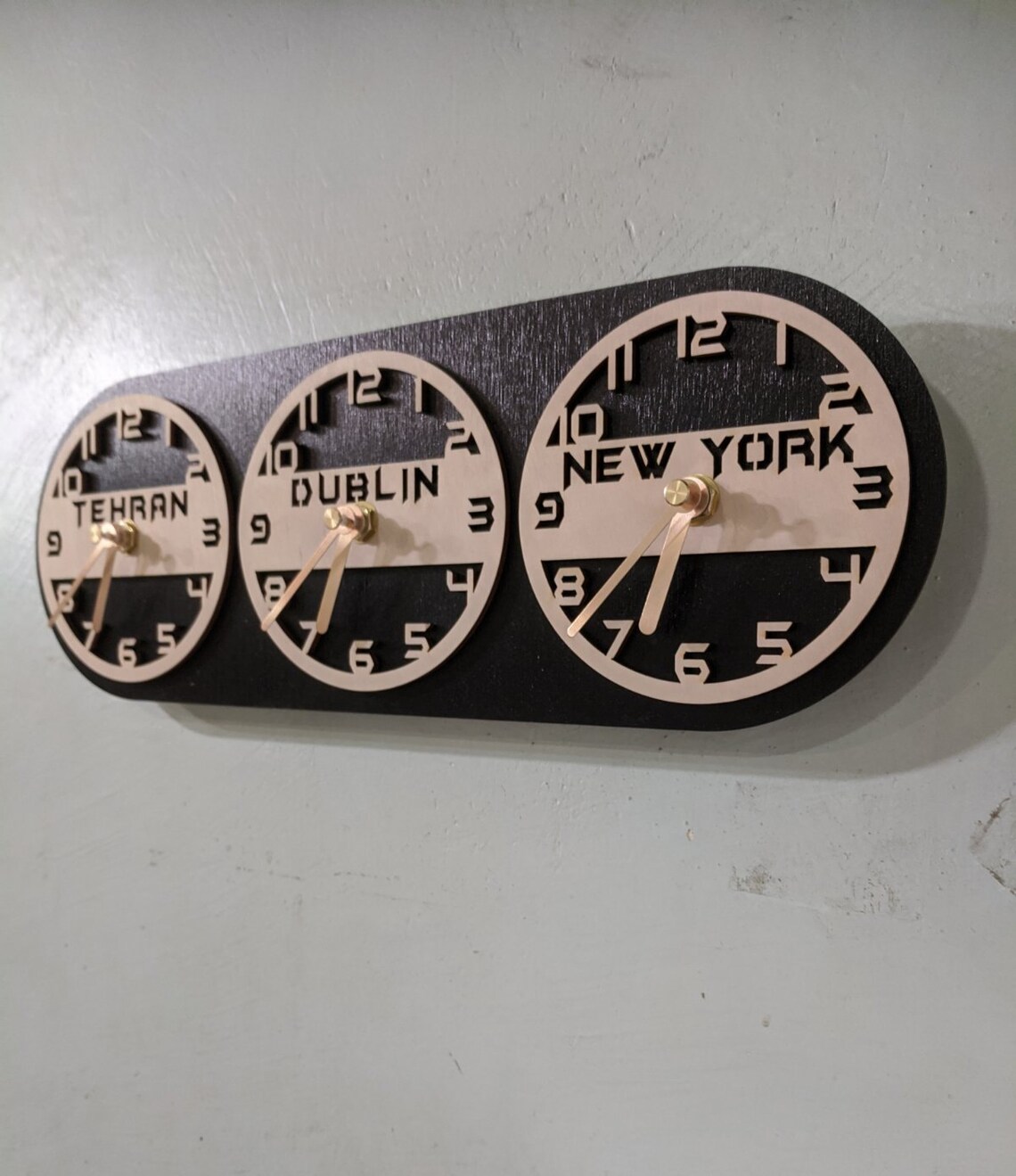 Time Zone Wall Clock City/State/Country Sign World Clock Etsy