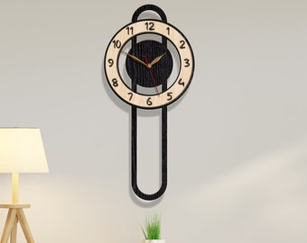 Large Wall Clock Height 14-18-22 inch, Non-ticking Clock with Numbers, Vertical Narrow Clock, Minimalist Wall Clock, Unique Gift for Home