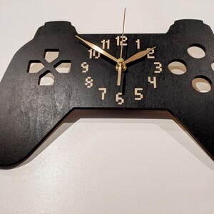 Wall Clock Game Console Non-ticking, Gamer Gift, Joystick, Teens Game Zone, Gaming Room Wall Art Decor, Wooden 12-18 inch 12", NO Personalize