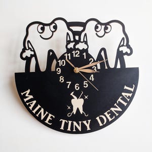 Wall Clock Dental Care 12-18inch, Medical BIG Wood LARGE Dental Office Decor, Dentist gift image 1