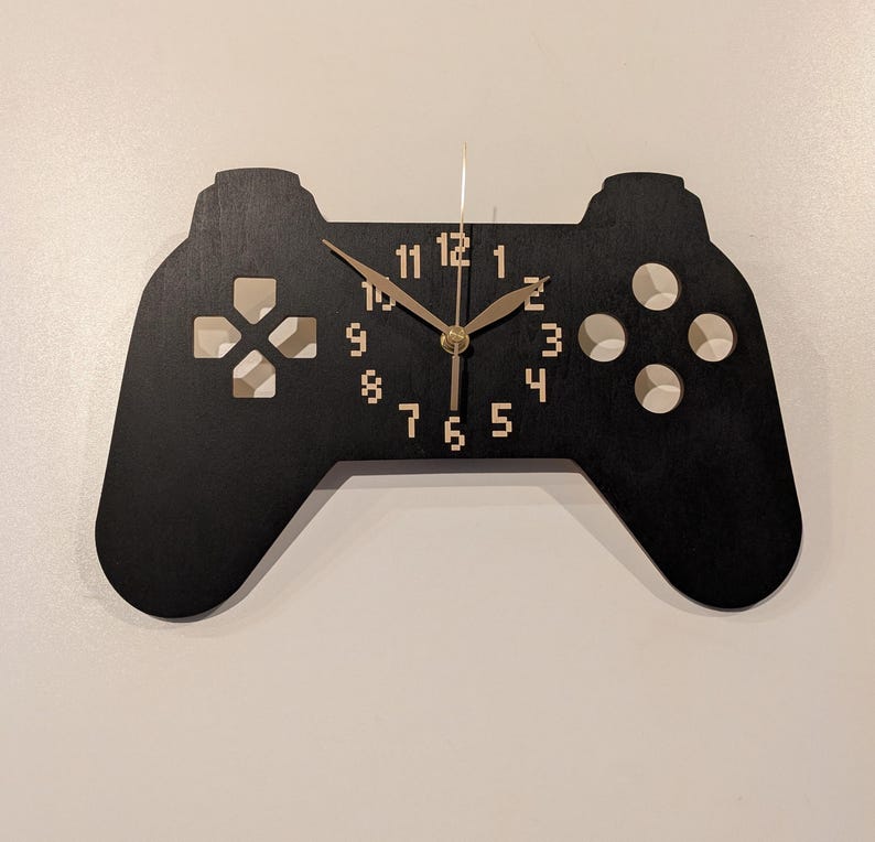 Wall Clock Game Console Non-ticking, Gamer Gift, Joystick, Teens Game Zone, Gaming Room Wall Art Decor, Wooden 12-18 inch image 9