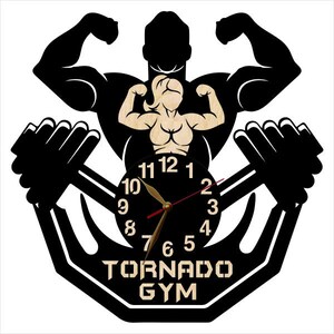 Wall Clock Bodybuilding 12-18inch, Bodybuilder Coach Gift, Powerlifter Home Gym Man Woman Man and Woman