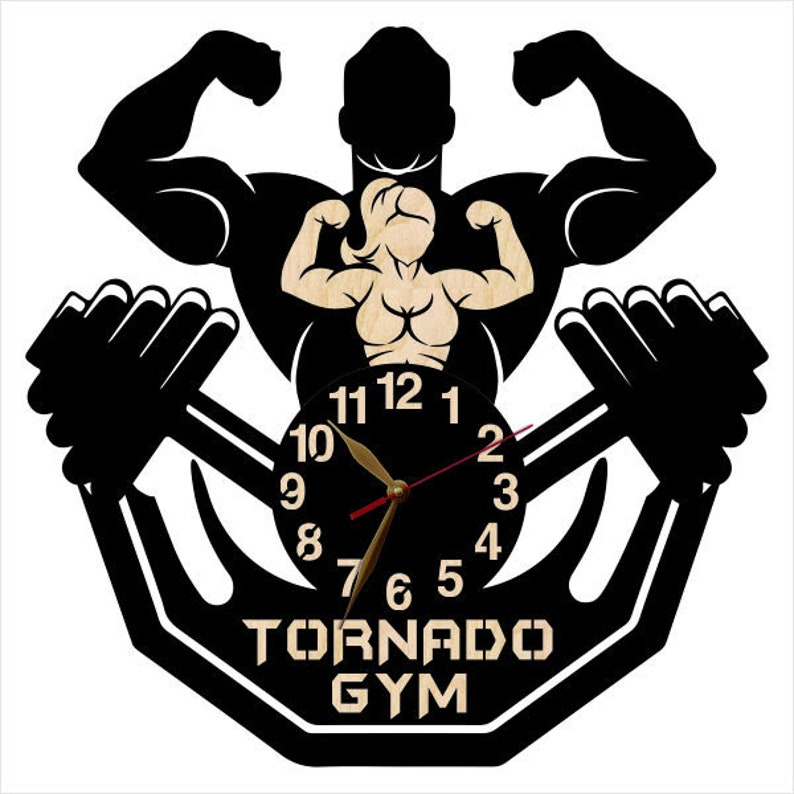 Wall Clock Bodybuilding 12-18inch, Bodybuilder Coach Gift, Powerlifter Home Gym Man Woman Man and Woman